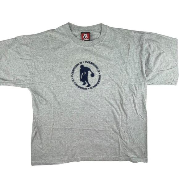 Allen Iverson AI3 Reebok t-shirt y2k 2000s The Answer silhouette logo tee XL fit - Picture 1 of 5